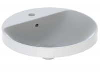 Geberit VariForm 480mm Round 1 Tap Hole Countertop Basin - With Overflow