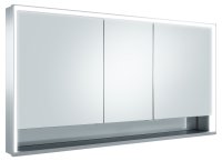 Keuco Royal Lumos 1400 x 735 x 130mm Mirror Cabinet with Shelf - Anodised Silver