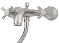 Perrin & Rowe Wall Mounted Bath Shower Mixer with Crosshead Handles