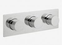 Vado Tablet Horizontal Concealed 3 Outlet 3 Handle Thermostatic Shower Valve with Knurled Handles
