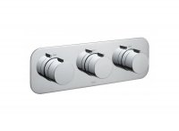 Vado Altitude Horizontal 2 Outlet 3 Handle Thermostatic Shower Valve