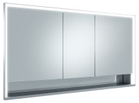 Keuco Royal Lumos 1400 x 735 x 165mm Recessed Mirror Cabinet with Shelf - Anodised Silver