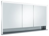 Keuco Royal Lumos 1400 x 735 x 130mm Recessed Mirror Cabinet with Shelf - Anodised Silver