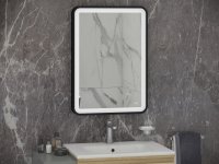 RAK Art Soft 600x800mm Led Illuminated Mirror - Matt Black