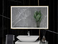 RAK Picture Square 600x1000mm Led Illuminated Mirror - Brushed Gold