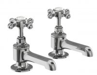 Burlington Stafford Quarter Turn Bath Pillar Taps - Chrome