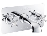 St James 3 Hole Wall Mounted Bath Filler with Engraved Concealing Plate