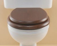 Silverdale Close Coupled Mahogany Toilet Seat with Soft Close Chrome Hinges - Stock Clearance