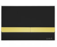 Vitra Black Glass with Gold Buttons Flush Plate