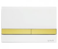 Vitra White Glass with Gold Buttons Flush Plate