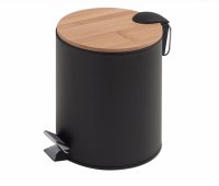 Origins Living 5L Kenta Pedal Bin - Black/Bamboo