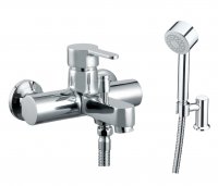 Just Taps Plus Fusion Single Lever Shower Mixer Tap with Kit Pillar Mounted - Chrome