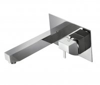 Just Taps Plus Carlo 2-Hole Basin Mixer Tap Wall Mounted Chrome