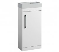 Essential Montana 400mm 1 Door Cloakroom Unit with Basin, Gloss White