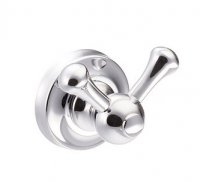 St James Elegance Unlacquered Brass Double Robe Hook - Stock Clearance