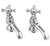 Silverdale Victorian Cloakroom Basin Pillar Taps - Chrome