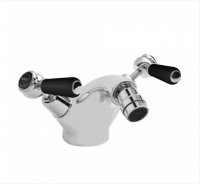 Bayswater Black & Chrome Lever Mono Bidet Mixer with Dome Collar