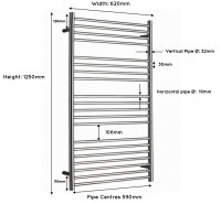 JIS Ashdown 1250 x 620mm Ladder Rail