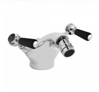 Bayswater Black & Chrome Lever Mono Bidet Mixer with Hex Collar