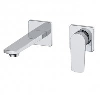 RAK Blade 2 Hole Wall Mounted Basin Mixer Tap With Backplate