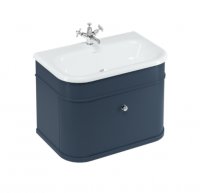 Burlington Bathrooms Chalfont Blue 75cm Single Drawer Vanity Unit