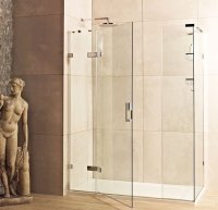 Roman Liberty 8mm Hinged Door with Two In-Line Panels 1400 x 900mm (Corner Fitting)