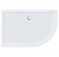 Roman Anti-Slip 1000 x 800mm White Offset Quadrant Shower Tray - Right Hand
