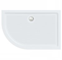 Roman Anti-Slip 1200 x 800mm White Offset Quadrant Shower Tray - Left Hand