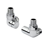 Zehnder Manual Double Angled Valve Set 2 - Chrome