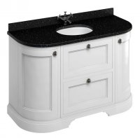 Burlington 134cm Curved Vanity Unit with Drawers, Doors and Worktop