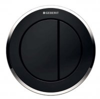 Geberit Type 10 Gloss Chrome/Black Dual Flush Button For 8cm Concealed Cistern