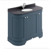 Bayswater Bathrooms Stiffkey Blue 1000mm 3-Door Curved Basin Cabinet