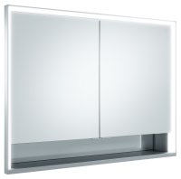 Keuco Royal Lumos 1000 x 735 x 130mm Recessed Mirror Cabinet with Shelf - Anodised Silver