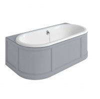 Burlington Bathrooms London Bath With Grey Back To Wall Surround