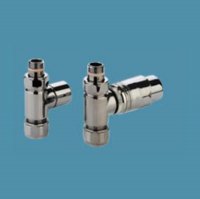 Bisque Straight Thermostatic Radiator Valve Set J - Chrome -