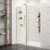 Roman Haven Select 200mm Pivot Deflector Panel (8mm) - Brushed Brass