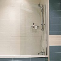 Roman Lumin8 Frameless Fixed Bath Screen - Chrome