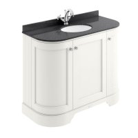 Bayswater Bathrooms Pointing White 1000mm 3-Door Curved Basin Cabinet