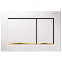 Geberit Omega 30 White/Gold-plated/White Dual Flush Plate 