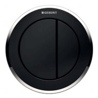 Geberit Type 10 Gloss Chrome/Black Dual Flush Button for Furniture