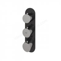 RAK Feeling Thermostatic 2 Outlet 3 Handle Black Round Shower Valve