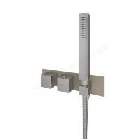 RAK Thermostatic 2 Outlet 2 Handle Cappuccino Square Shower Valve Including Shower Kit