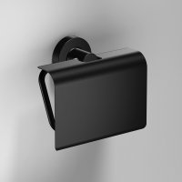 Origins Living Tecno Project Toilet Roll Holder with Flap - Black
