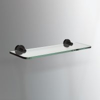Origins Living Tecno Project Black 50cm Glass Shelf