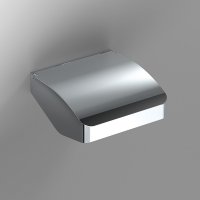 Origins Living S Cube Toilet Roll Holder with Flap - Chrome
