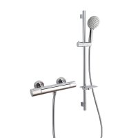 RAK Cool Touch Square Thermostatic Shower Valve with 820mm Slide Rail Kit