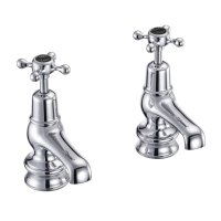 Burlington Claremont Regent Quarter Turn Cloakroom Taps - Black