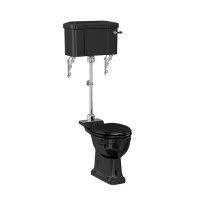 Burlington Black Medium Level WC Toilet Suite