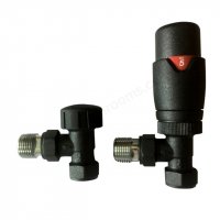 Essential 15mm Anthracite Thermostatic Angled Valve (Pair)