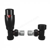 Essential 15mm Matt Black Angled Valve (Pair)